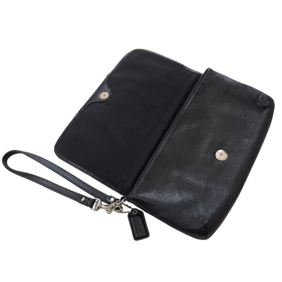 EUC COACH Wristlet Ashley Black Leather Flap Wallet designer authentic - Picture 3 of 9